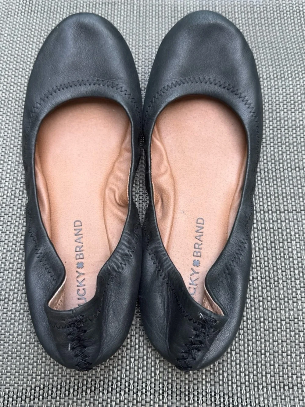 Lucky Brand Black Leather Ballet Flats